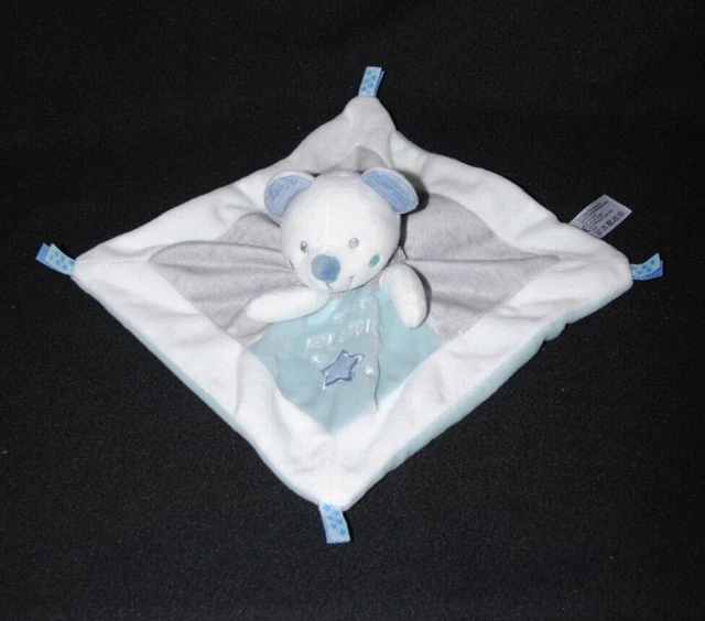 Doudou ours plat SIMBA TOYS idem NICOTOY gris bleu blanc tu es mon étoile NEUF