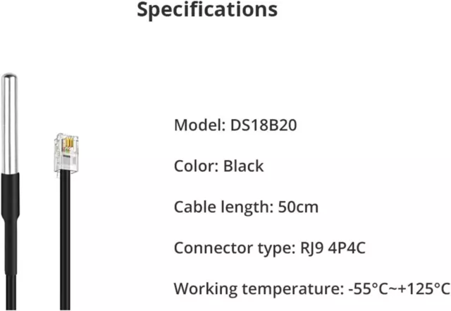 Sonoff DS18B20 Capteur de température étanche sonde wifi RJ9
