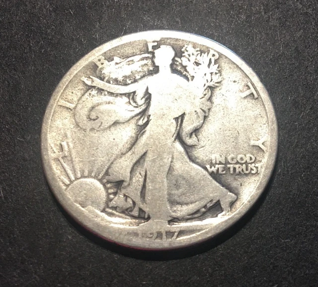 1917 Liberty Walking Half Dollar 90% Silver circulated