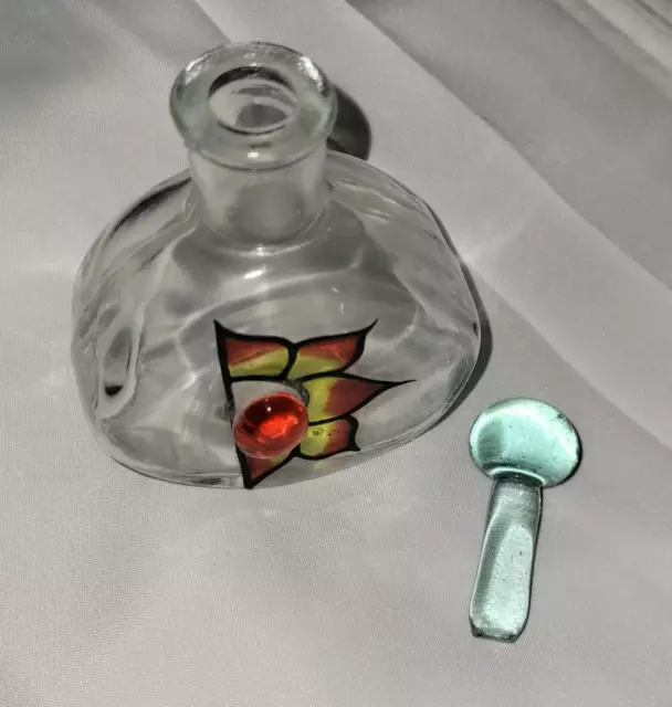 Glass Bottle with Clear Stopper approx. 6" tall