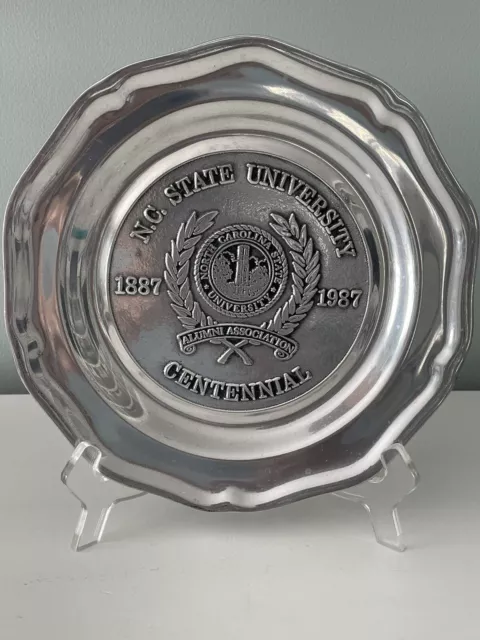 Wilton Armetale N. C. State University Centennial Scalloped Plate 1887-1987
