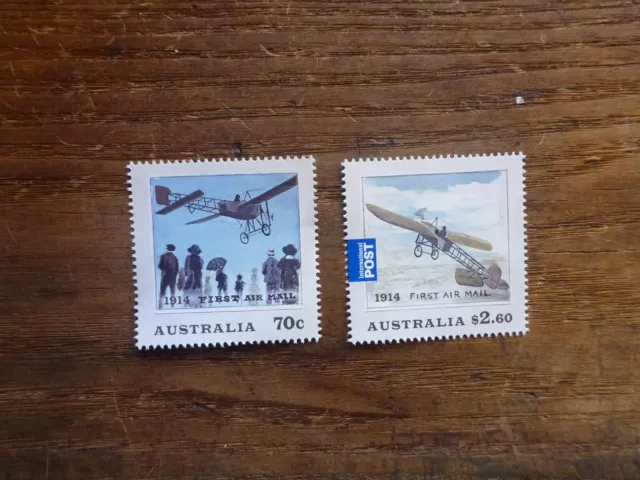 AUSTRALIA 2014 100th ANNIV 1st AIRMAIL SET 2 MINT STAMPS