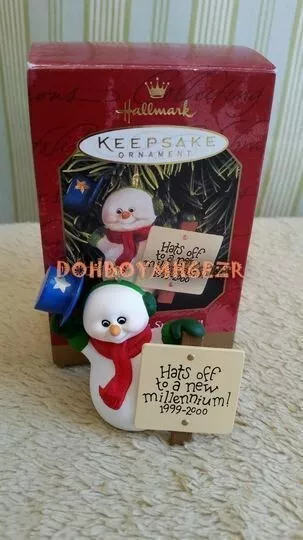 Hallmark 1999 Millennium Snowman Christmas Ornament