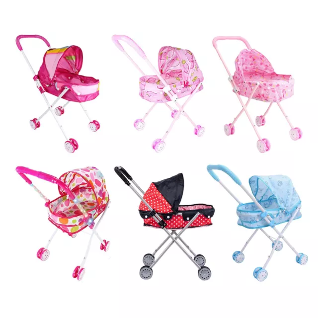 Baby Doll Stroller Realistic 2 In 1 Baby Stroller for Dolls Detachable Toy Pram