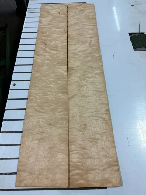 Figured Birch Raw Wood Veneer 2 sheets 41'' x 6 1/2'' 233Y