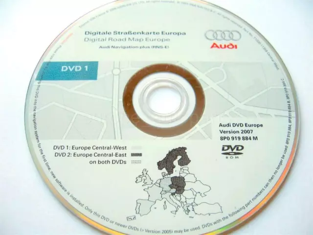 Audi A3 A4 A6 Tt R8 Rns E Navigation DVD 2007 Germania Francia Italia Benelux