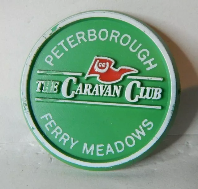 Caravan Club Peterborough Ferry Meadows Caravan Site Badge plaque 1980's