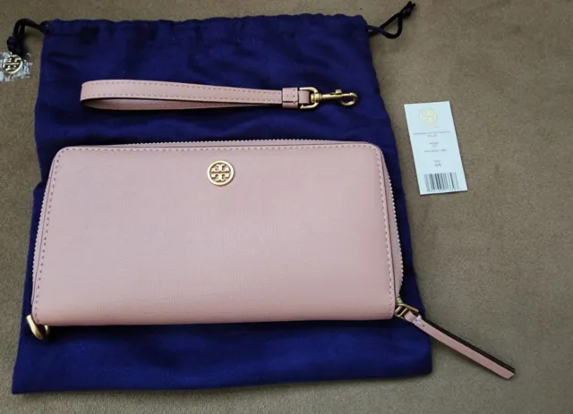 NWT-- Tory Burch Robinson Zip Continental Wallet With Strap