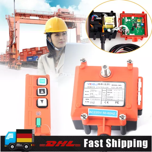 Neu Transmitter & Receiver Hoist Crane Radio Industrial Wireless Remote Control