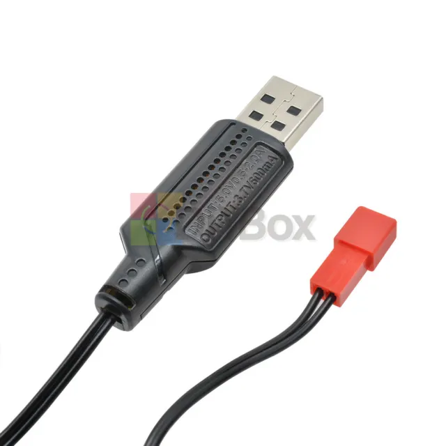 3.7V 500mA Output 1S Lipo Lithium Battery USB Cable Charger Red JST Female Head