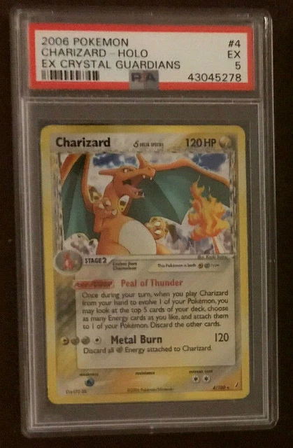 2006 POKEMON CHARIZARD Crystal Guardians Delta Species Holo #4/100 Psa 5 $39.99 - PicClick 2006 POKEMON CHARIZARD Crystal Guardians Delta Species Holo #4/100 Psa 5 $39.99 - PicClick