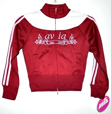 Avia Cheerleading Rio Red Full Zip Waist Length Youth Girls Jacket Sz Large NWT