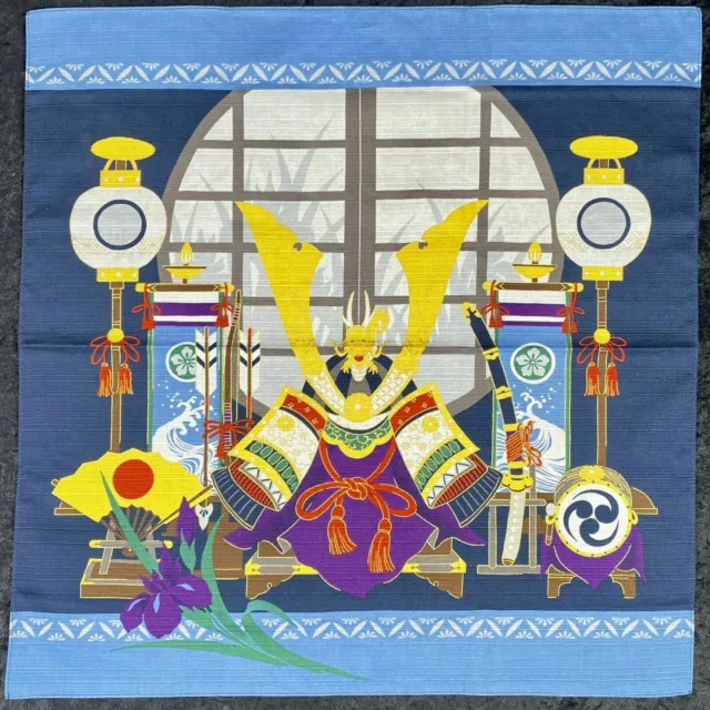 Vintage Japanese Samurai Dragon Wall Hanging Scarf Bandana Square 20"x20" Japan