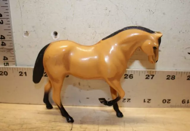 Vintage Hartland Plastics Beige & Black Horse Toy