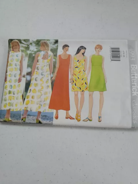 4993 Vintage Butterick SEWING Pattern Misses Summer Spring Dress UNCUT sz 6 8 10