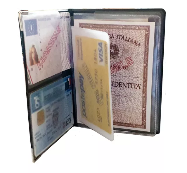 PORTADOCUMENTI UOMO DONNA Carte di Credito Carta Identità Patente  Portafoglio EUR 8,90 - PicClick IT