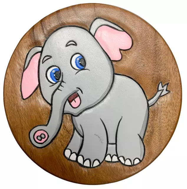 Elephant Children's Wooden Stool Novelty Animal Kids Stool Step Fair Trade