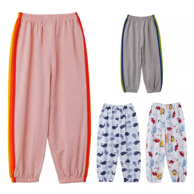 Kids Girls Boys Bloomers Cute Cartoon Printed Trousers Loose Casual Jogger Pants