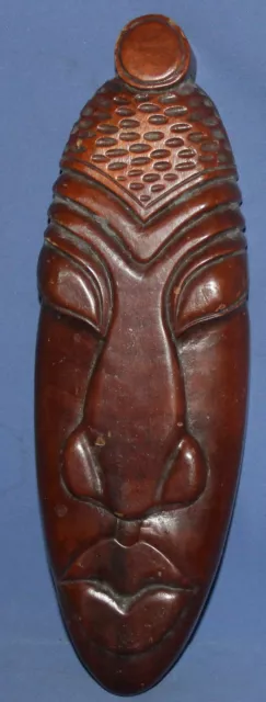 Vintage Caribbean hand carved wood wall decor mask