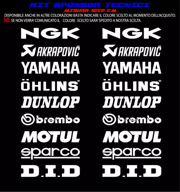 Kit Stickers Adesivi Kit Sponsor Tecnici Moto Cross T Max Quad Dunlop Akrapovic