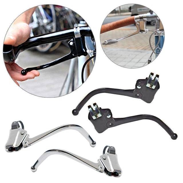 1PAIR ROAD FIXED Gear Bike Brake Levers Bicycle Steel Pipe Bent Brake