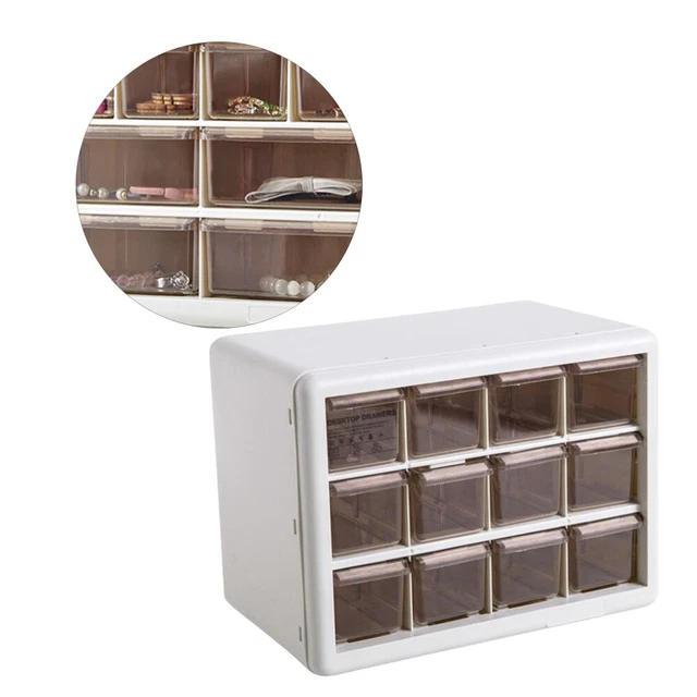 1 Juego de Transparente Multi - Enrejado Mini Joyería Caja de Escritorio Cajón Joyería Sto