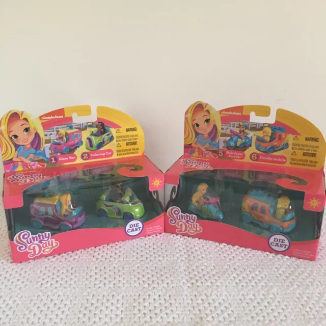 Nickelodeon Sunny Days Die-Cast Cars 2-Packs 1-2 & 5-6 Brand New