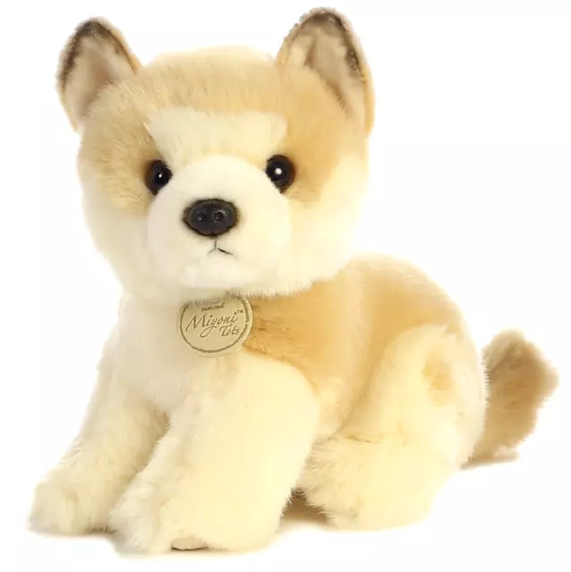 ✿ New AURORA MIYONI Stuffed Plush Toy AKITA Soft Puppy Dog Plushie Tan Cream