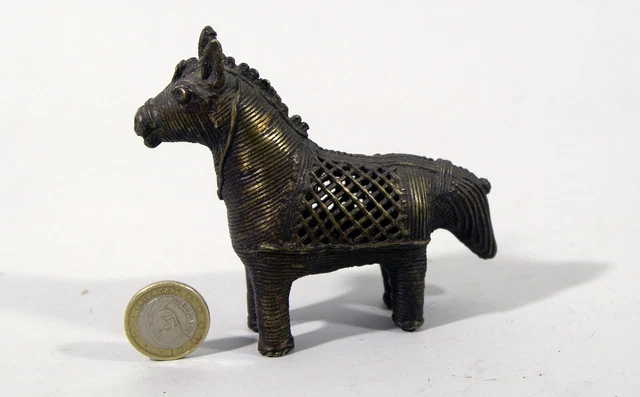 CHEVAL EN BRONZE, Inde, Orissa, art tribal