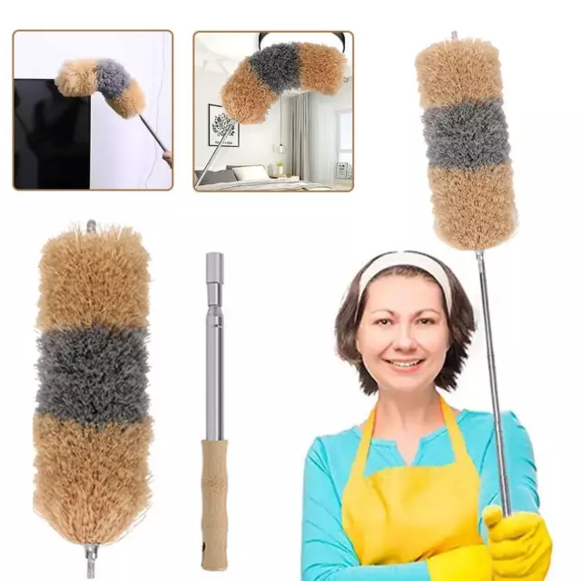 Extra Long Handle Extendable Bendable Microfiber Feather Duster Fan Cupboard ;й