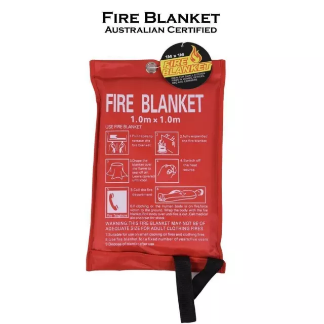 Fire Blanket For Home Kitchen Office Caravan Emergency Australian Standard  1x1m