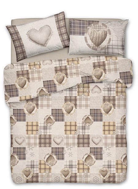 Copripiumino Sacco Piumone Cotone Flanella Pensieri Delicati Disegno Chalet Singolo Blu 93284692