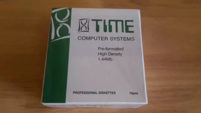 Time High Density 3.5" Floppy Disks pre formatted 1.44mb 2HD [sealed]