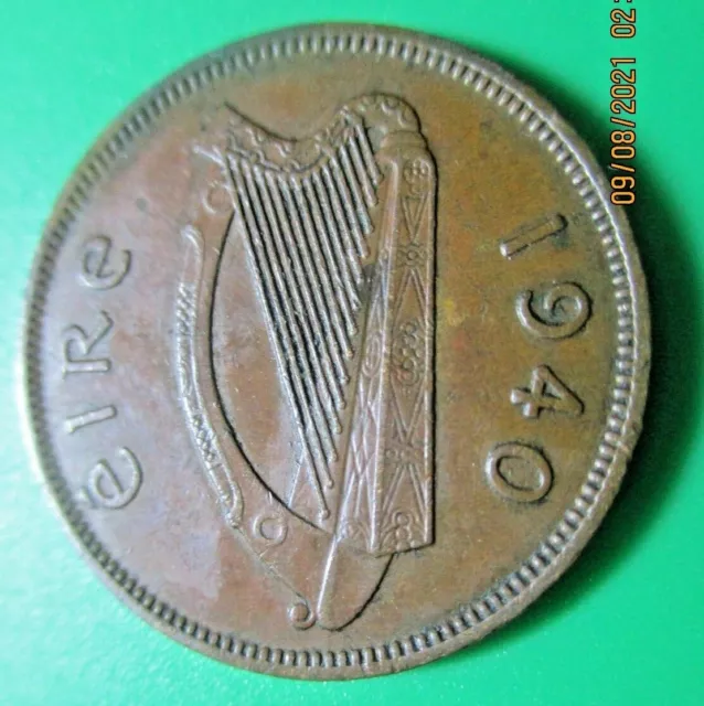 1940 IRELAND Republic, 1/2 Penny -  #  16/12/23