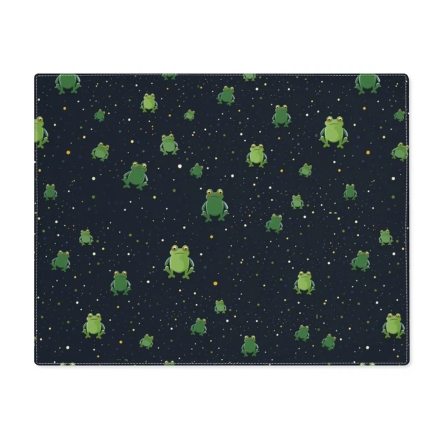 Mantel de rana azul marino verde lunares ranas mesa de algodón anfitrión regalo