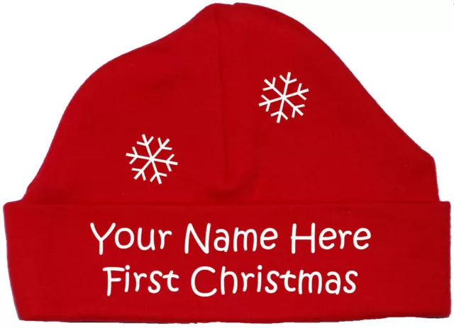 Personalised First Christmas Baby Beanie Hat, Cap Xmas Gift Santa Newborn-12m