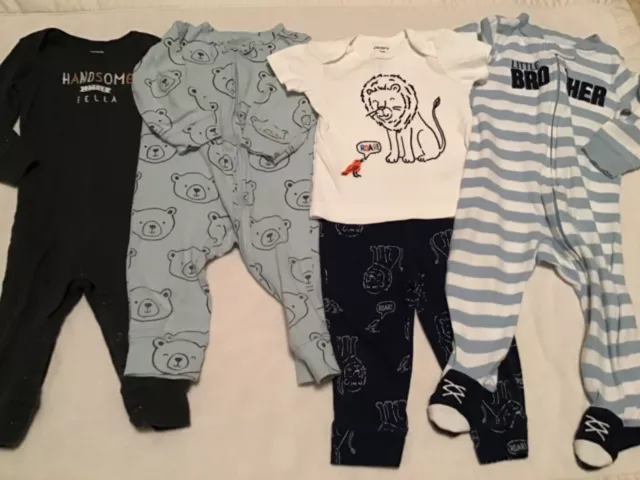 Lot of Outfits by Carters 3 One Piece, 1 Two Piece, Size 9 Months