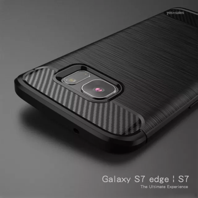 Case for Samsung Galaxy S7 edge Carbon Fiber Slim Armor Shockproof TPU Cover