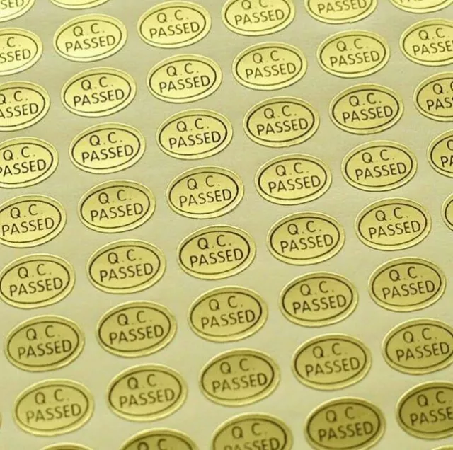 360 Stickers (2 Sheets - 180 Each) QC PASSED Labels - Gold