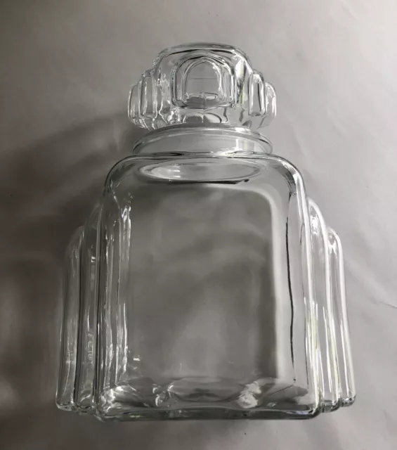 Art Deco Skyscraper Countertop Glass Jar - Apothecary Candy Drug Store Pharmacy