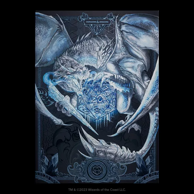 Displate Limited Edition The White Dragon Dungeon and Dragons xxx/1000 3D Effekt