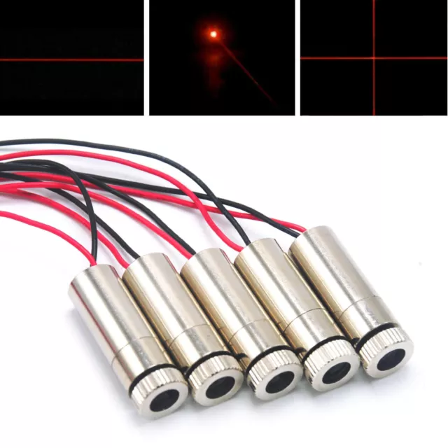 5pcs Dot Line Cross 650nm 10mW Red Focusable Laser Diode Module 12x35mm 3-5V