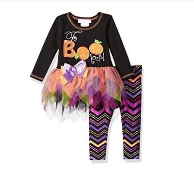 BONNIE JEAN BABY Girls Halloween Tutu Tunic Legging Set FaBOOlous, NWT!