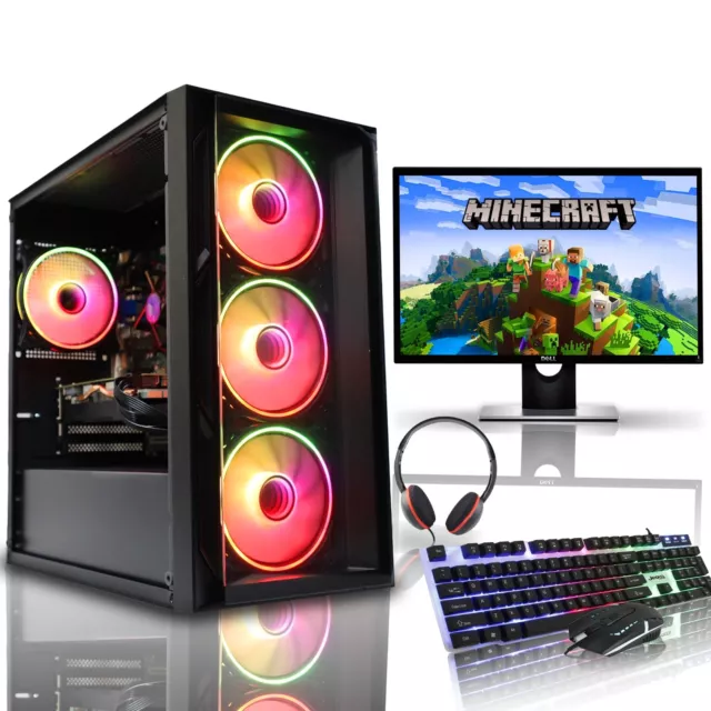 Gaming PC Bundle i7 i5 i3 Desktop Computer PC 16GB RAM RTX 3050 Windows10+19"LCD