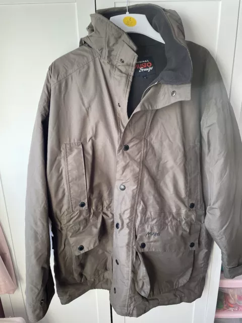 MUSTO SNUGS POLARTEC Long Fleece Lined Greeny Grey Coat Jacket  X Large