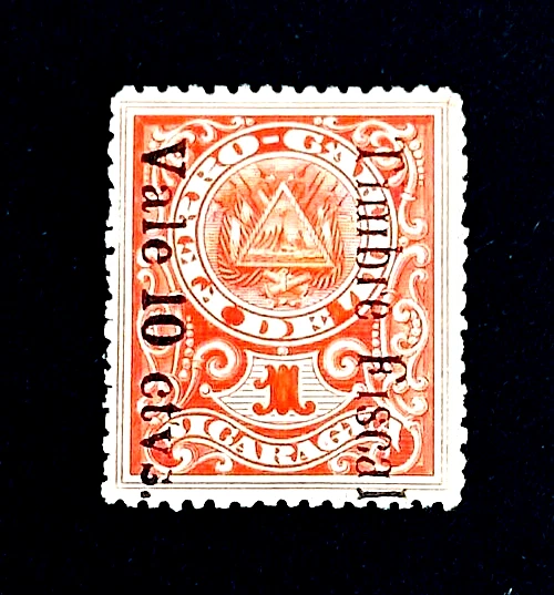 NICARAGUA Stamp - 1911 Railroad Fiscal Revenue Tax -Back Printing Mint H