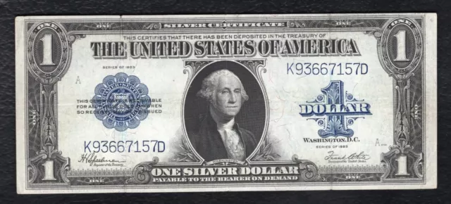 Fr. 237 1923 $1 One Dollar “Horseblanket” Silver Certificate Note Very Fine+