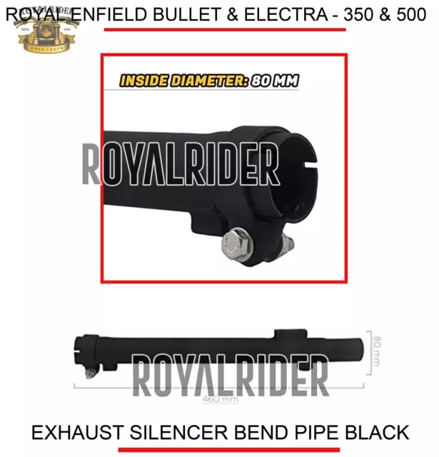 Silencieux D'échappement Royal Enfield Noir Pour Bullet & Electra - 350 & 500