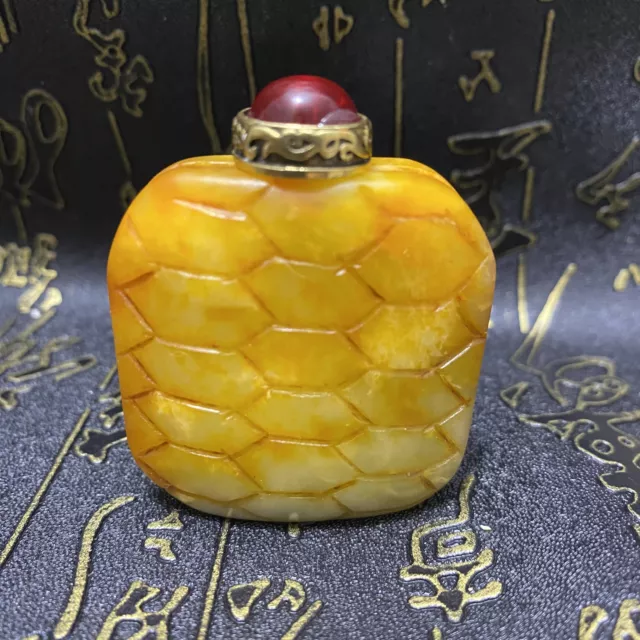 Old Chinese Natural Hetian Jade Hand-carved Exquisite  Pendants , Snuff Bottle