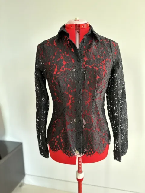 NWT ZARA LONG Sleeve Black Lace Top $39.00 - PicClick